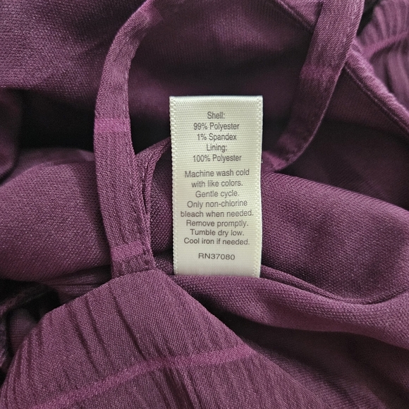 Cato Women’s Purple Tiered Striped Dress Size 26/28 Tie Belt, Spaghetti Straps - Picture 4 of 5